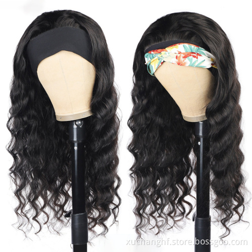 Wholesale price headband wigs human hair,hair wig with headband,headband wigs for black women